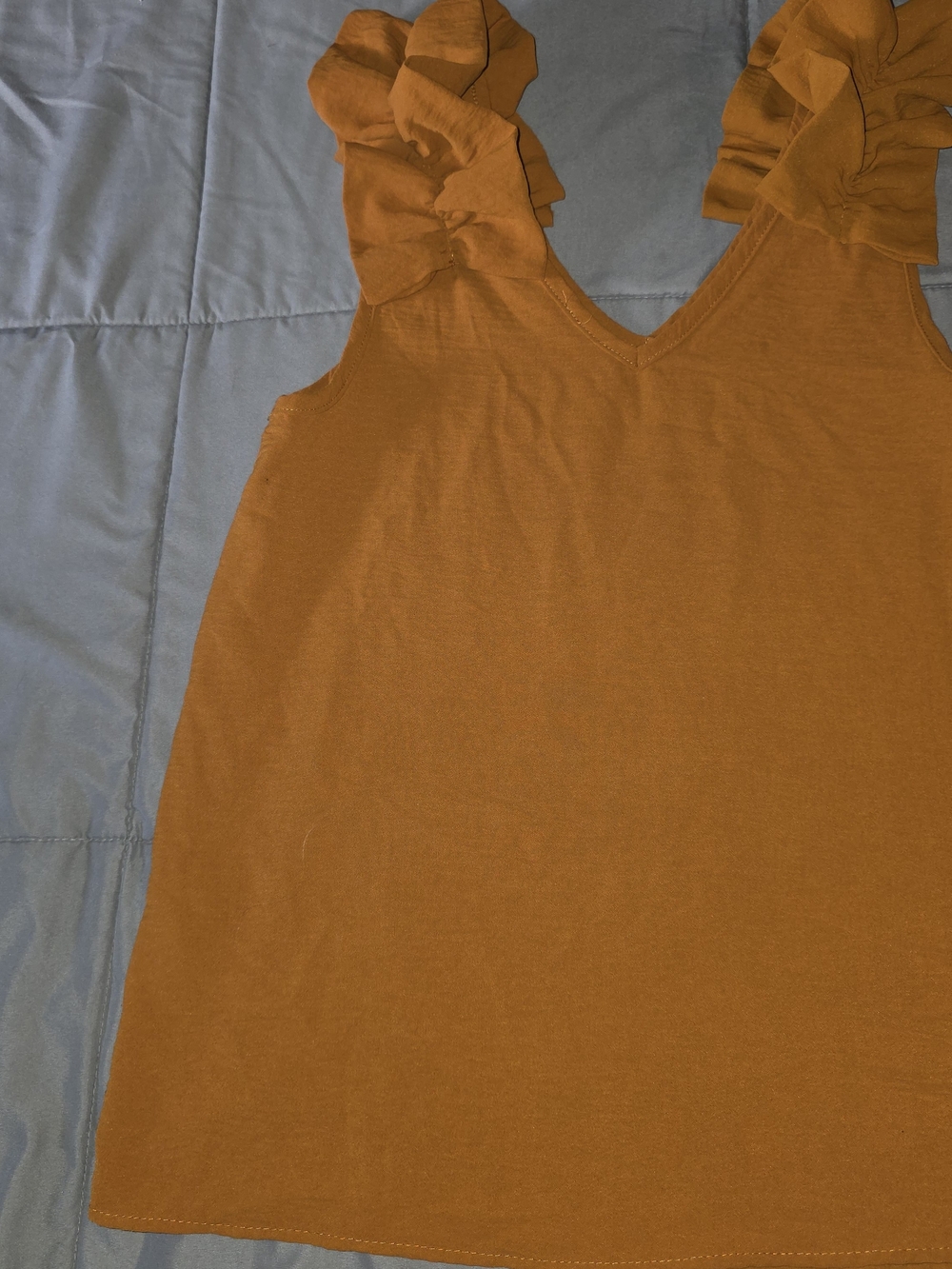 Entro Rust Ruffle Strap Tank Top - Picture 5 of 6